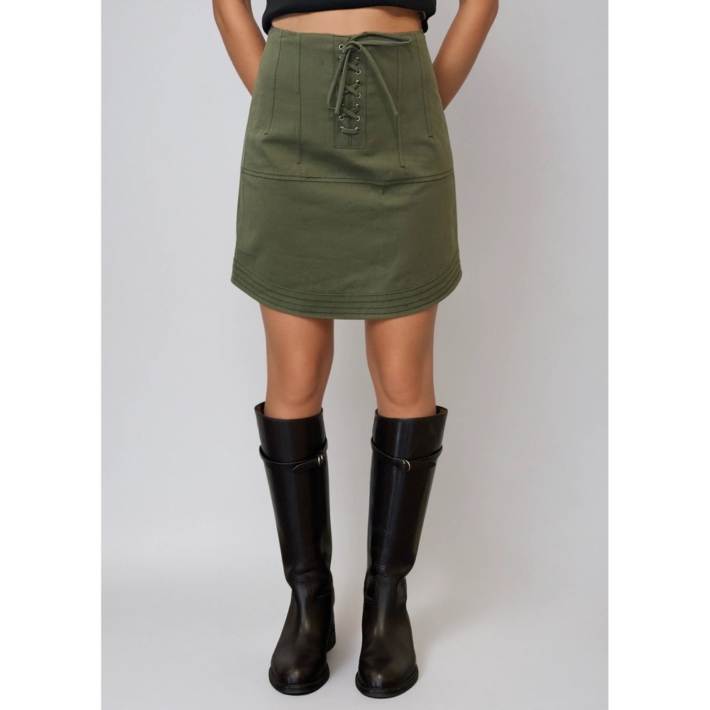 MARISSA WEBB GREEN CORSET WAIST MINI SKIRT‎ SZ 8